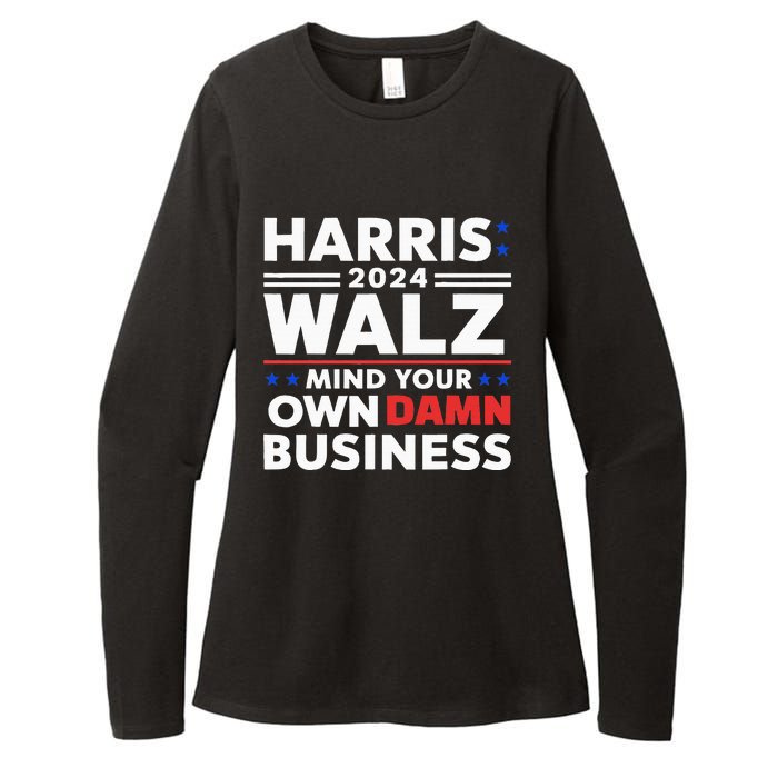 Walz Waltz 2024 Mind Your Own Damn Business Womens CVC Long Sleeve Shirt