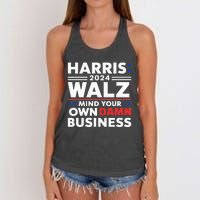 Walz Waltz 2024 Mind Your Own Damn Business Women's Knotted Racerback Tank