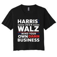 Walz Waltz 2024 Mind Your Own Damn Business Women's Crop Top Tee