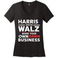 Walz Waltz 2024 Mind Your Own Damn Business Women's V-Neck T-Shirt