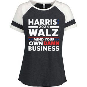 Walz Waltz 2024 Mind Your Own Damn Business Enza Ladies Jersey Colorblock Tee