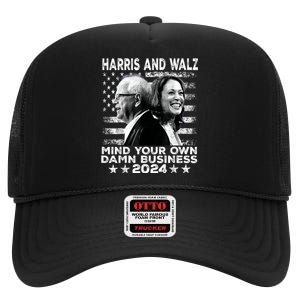 Walz Waltz 2024 Mind Your Own Damn Business High Crown Mesh Back Trucker Hat