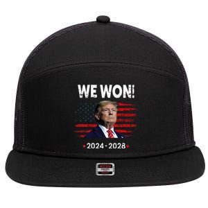 We Won 2024 7 Panel Mesh Trucker Snapback Hat