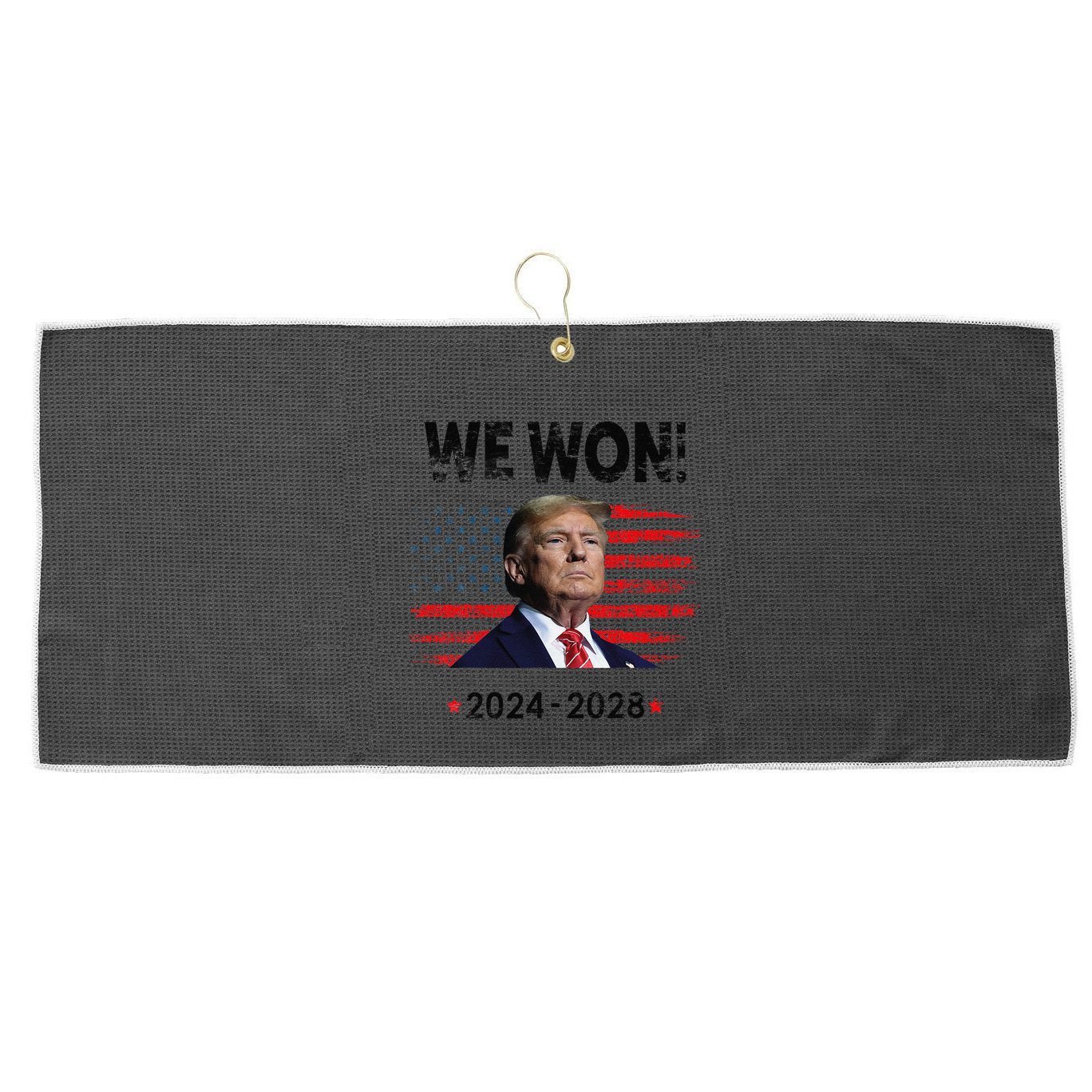 We Won 2024 2028 Large Microfiber Waffle Golf Towel