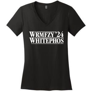 Wrmfzy Whitephos 24 Old Sparky Women's V-Neck T-Shirt