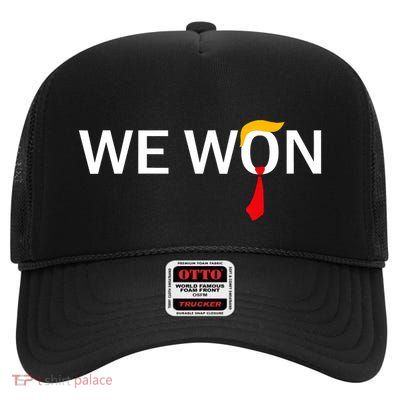 We Won 2025 Election High Crown Mesh Back Trucker Hat