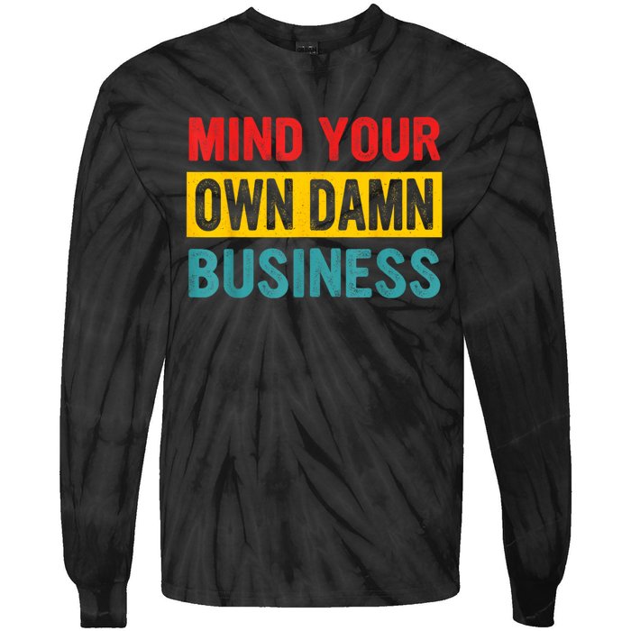 Walz Waltz 2024 Mind Your Own Damn Business Tie-Dye Long Sleeve Shirt