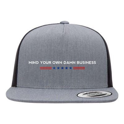 Walz Waltz 2024 Mind Your Own Damn Business Flat Bill Trucker Hat