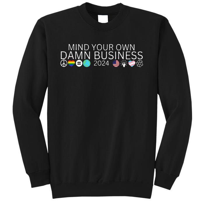 Walz Waltz 2024 American Flag Mind Your Own Damn Business Gift Sweatshirt