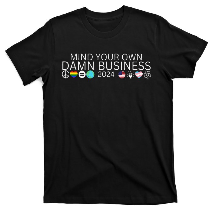 Walz Waltz 2024 American Flag Mind Your Own Damn Business Gift T-Shirt