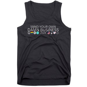 Walz Waltz 2024 American Flag Mind Your Own Damn Business Gift Tank Top