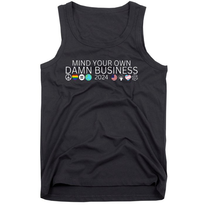 Walz Waltz 2024 American Flag Mind Your Own Damn Business Gift Tank Top