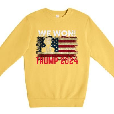 We Won 2024 Donald Trump Won 2024 Election Republican Win Premium Crewneck Sweatshirt