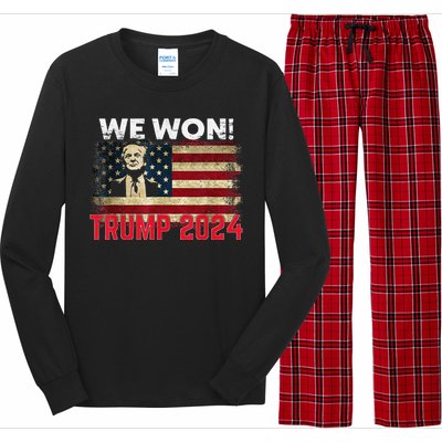 We Won 2024 Donald Trump Won 2024 Election Republican Win Long Sleeve Pajama Set