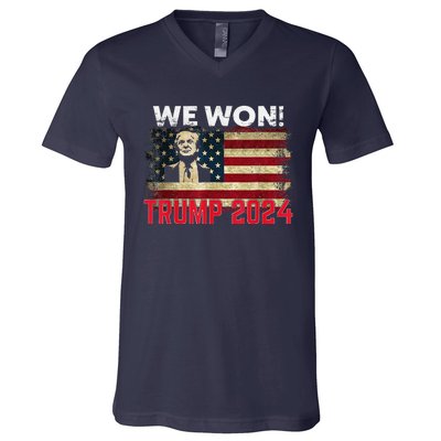 We Won 2024 Donald Trump Won 2024 Election Republican Win V-Neck T-Shirt