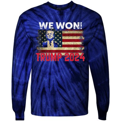 We Won 2024 Donald Trump Won 2024 Election Republican Win Tie-Dye Long Sleeve Shirt