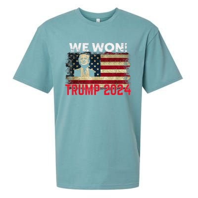 We Won 2024 Donald Trump Won 2024 Election Republican Win Sueded Cloud Jersey T-Shirt