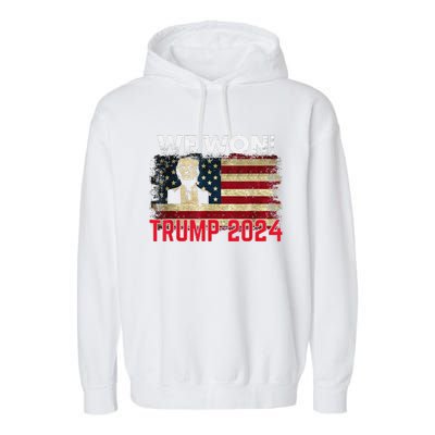 We Won 2024 Donald Trump Won 2024 Election Republican Win Garment-Dyed Fleece Hoodie