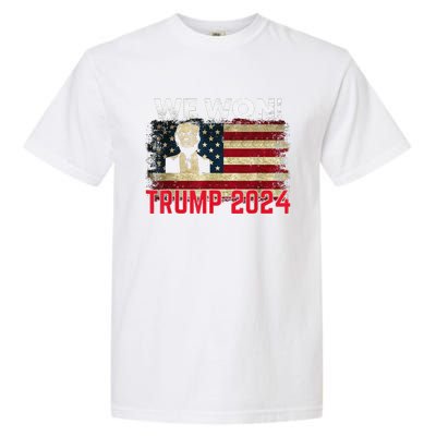 We Won 2024 Donald Trump Won 2024 Election Republican Win Garment-Dyed Heavyweight T-Shirt