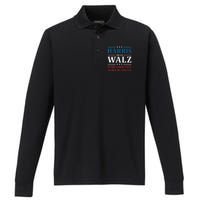 Walz Waltz 2024 Mind Your Own Damn Business Performance Long Sleeve Polo