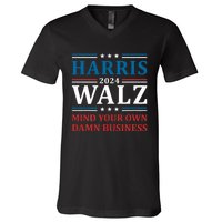 Walz Waltz 2024 Mind Your Own Damn Business V-Neck T-Shirt