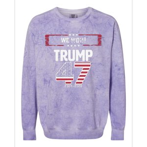 We Won 47 Victory Donald Trump Usa Presidential Slogan 2024 Colorblast Crewneck Sweatshirt