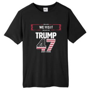 We Won 47 Victory Donald Trump Usa Presidential Slogan 2024 Tall Fusion ChromaSoft Performance T-Shirt