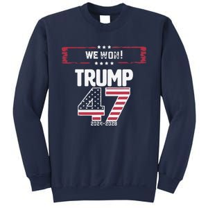 We Won 47 Victory Donald Trump Usa Presidential Slogan 2024 Sweatshirt