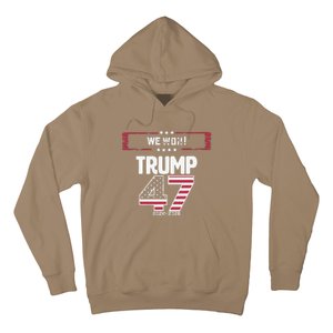 We Won 47 Victory Donald Trump Usa Presidential Slogan 2024 Hoodie