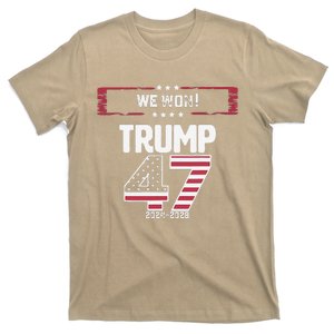 We Won 47 Victory Donald Trump Usa Presidential Slogan 2024 T-Shirt