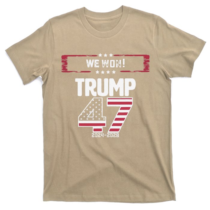 We Won 47 Victory Donald Trump Usa Presidential Slogan 2024 T-Shirt