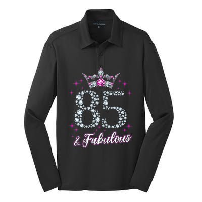 Wo Wo 85 And Fabulous 1935 85Th Birthday Present Gift Tee Silk Touch Performance Long Sleeve Polo