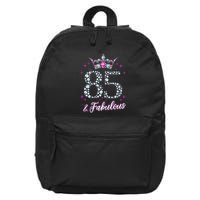 Wo Wo 85 And Fabulous 1935 85Th Birthday Present Gift Tee 16 in Basic Backpack