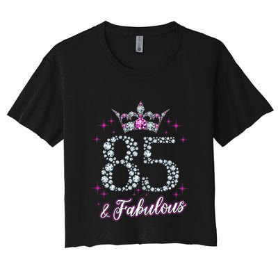 Wo Wo 85 And Fabulous 1935 85Th Birthday Present Gift Tee Women's Crop Top Tee