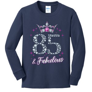 Wo Wo 85 And Fabulous 1935 85Th Birthday Present Gift Tee Kids Long Sleeve Shirt