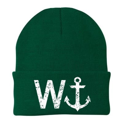 Wanker W Anchor Knit Cap Winter Beanie