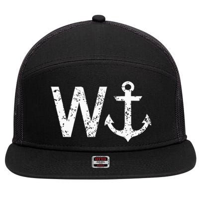 Wanker W Anchor 7 Panel Mesh Trucker Snapback Hat