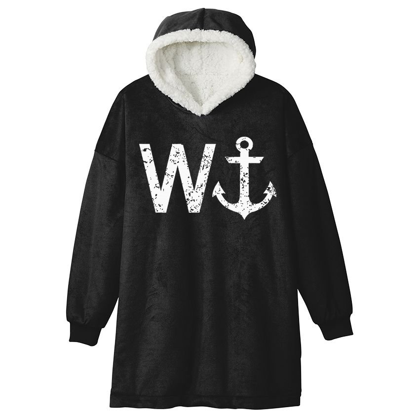 Wanker W Anchor Hooded Wearable Blanket