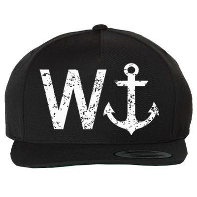 Wanker W Anchor Wool Snapback Cap