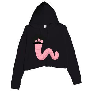 Worm With A Mustache James Tom Ariana Reality Crop Fleece Hoodie