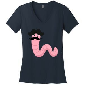 Worm With A Mustache James Tom Ariana Reality Women's V-Neck T-Shirt