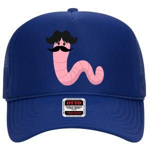 Worm With A Mustache James Tom Ariana Reality High Crown Mesh Back Trucker Hat