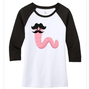 Worm With A Mustache James Tom Ariana Reality Women's Tri-Blend 3/4-Sleeve Raglan Shirt