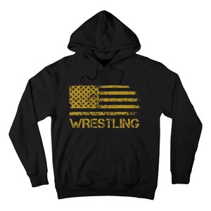 Wrestling Wrestler American Usa Flag Patriotic Hoodie