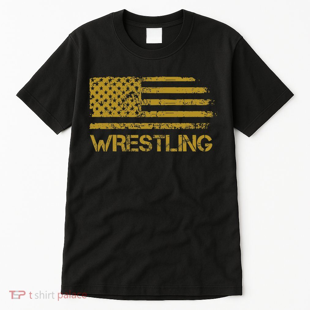 Wrestling Wrestler American Usa Flag Patriotic Tall T-Shirt