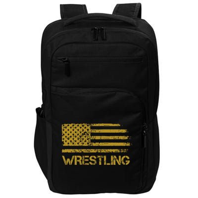 Wrestling Wrestler American Usa Flag Patriotic Impact Tech Backpack