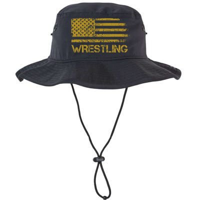 Wrestling Wrestler American Usa Flag Patriotic Bucket Hat