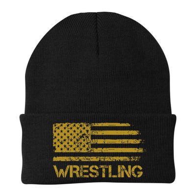 Wrestling Wrestler American Usa Flag Patriotic Beanie