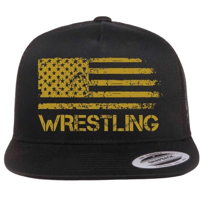 Wrestling Wrestler American Usa Flag Patriotic Flatbill Hat