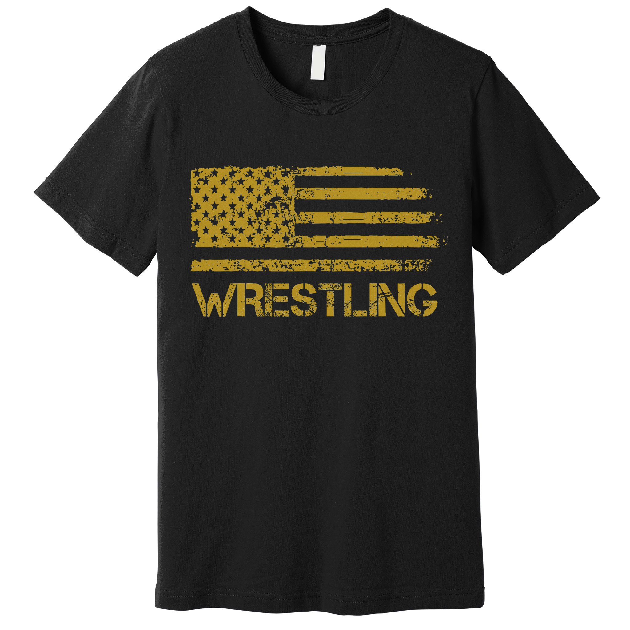 Wrestling Wrestler American Usa Flag Patriotic Premium T-Shirt